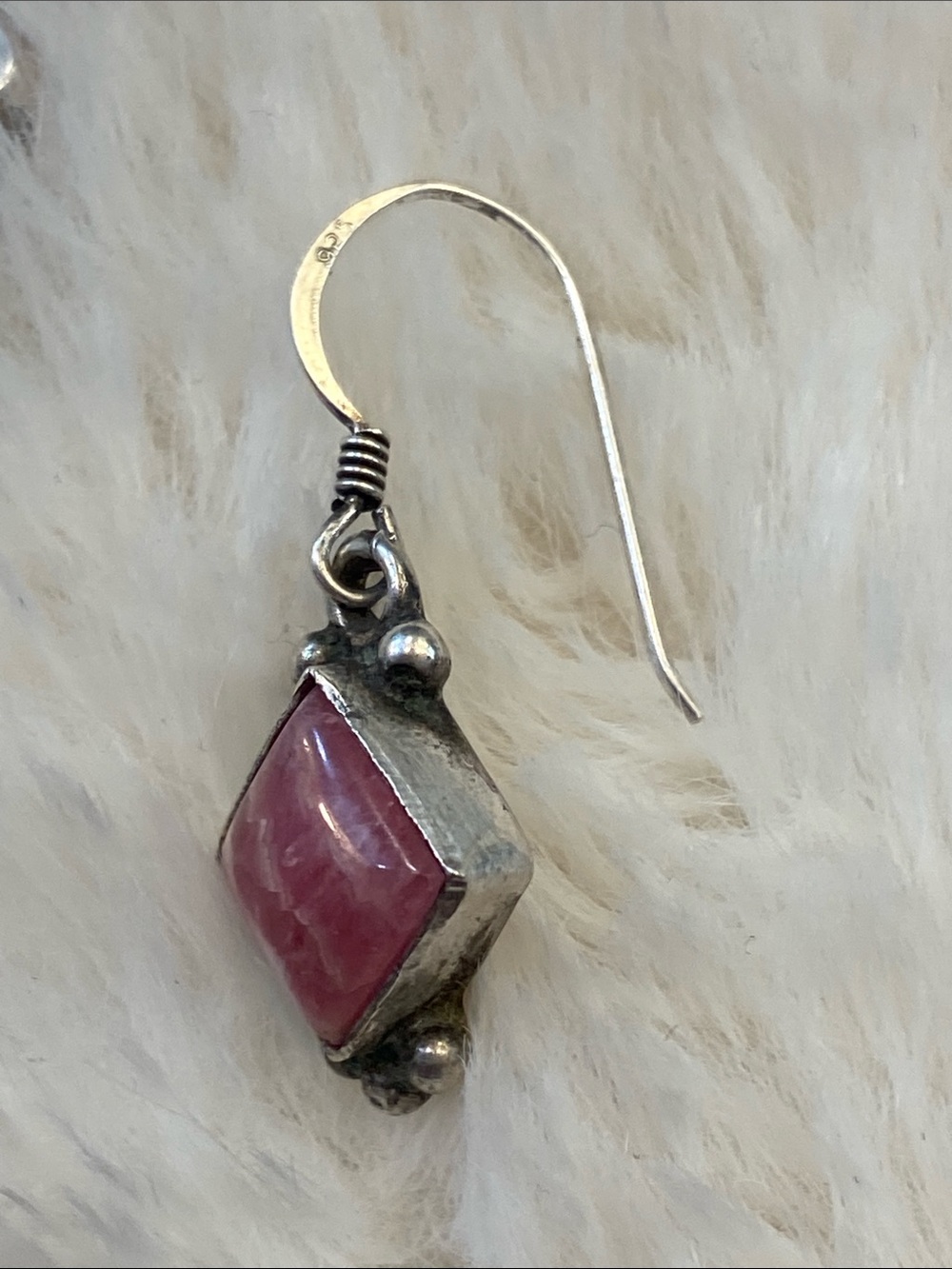 Rhodochrosite Dangle Earrings - Picture 4 of 5